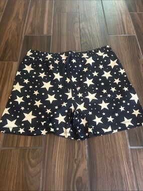 Women's Navy Star-Print Athletic Shorts with Drawstring